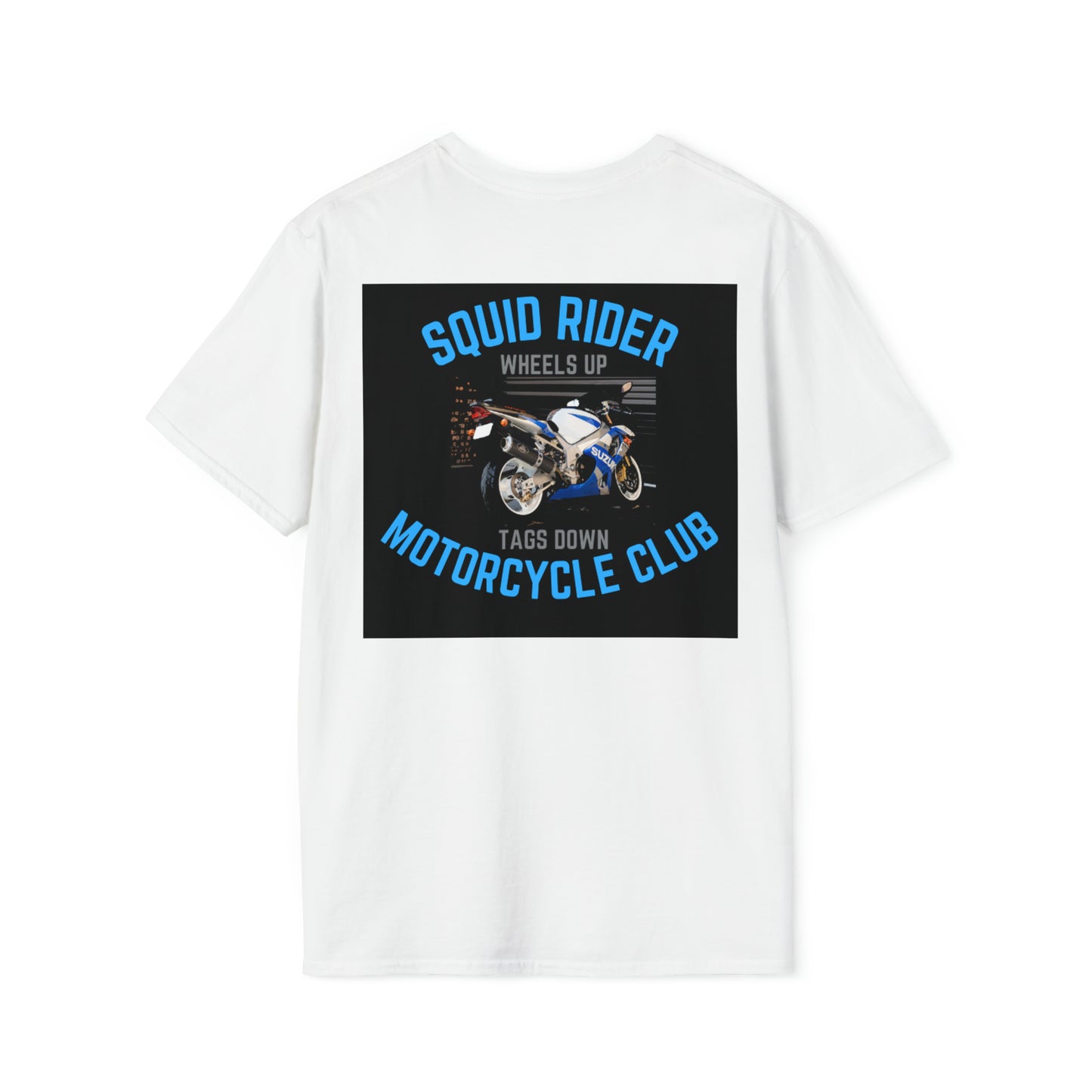 Squid rider t shirt (back panel print) Unisex Softstyle T-Shirt