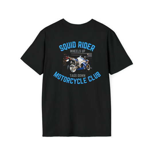 Squid rider t shirt (back panel print) Unisex Softstyle T-Shirt