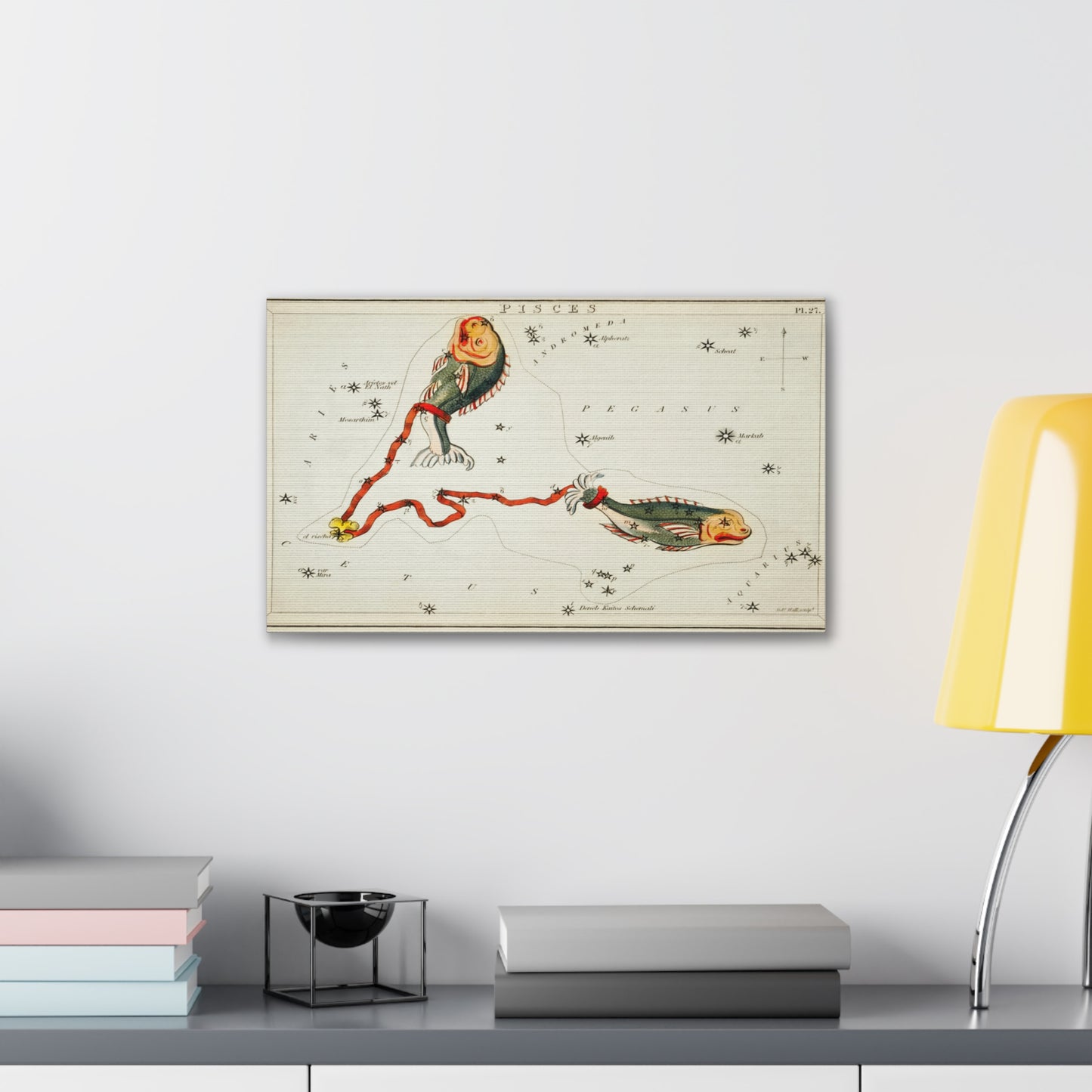 Astrology Canvas Print - Vintage Pisces Constellation Art