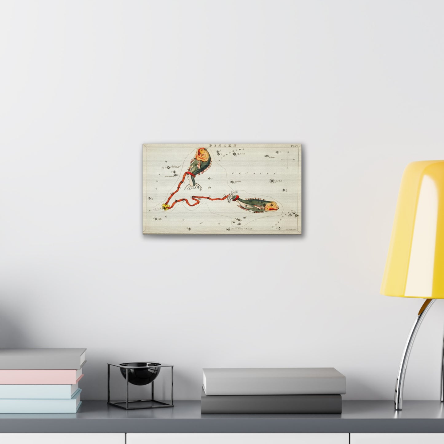 Astrology Canvas Print - Vintage Pisces Constellation Art