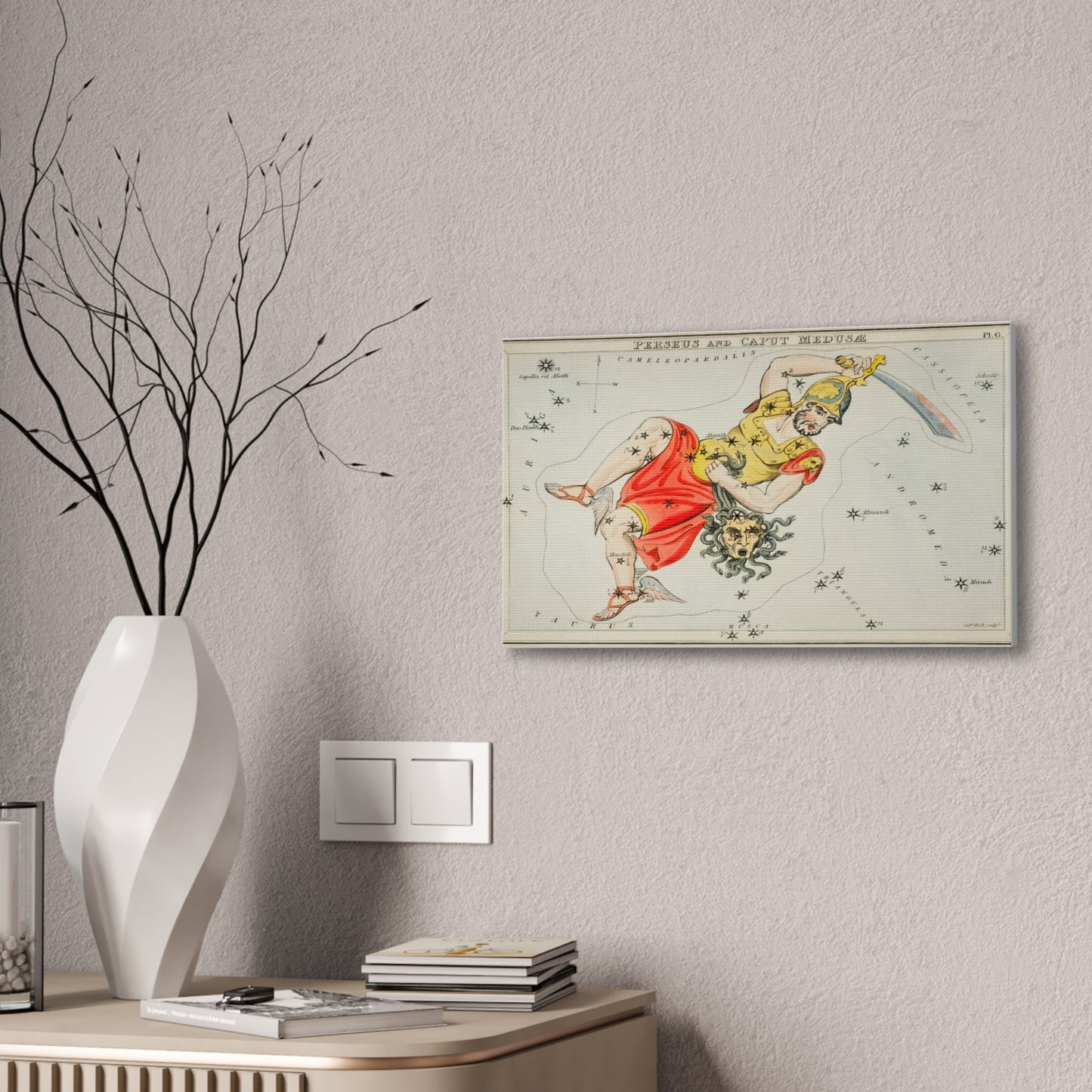 Perseus Constellation Canvas Art - Mythical Hero Wall Decor