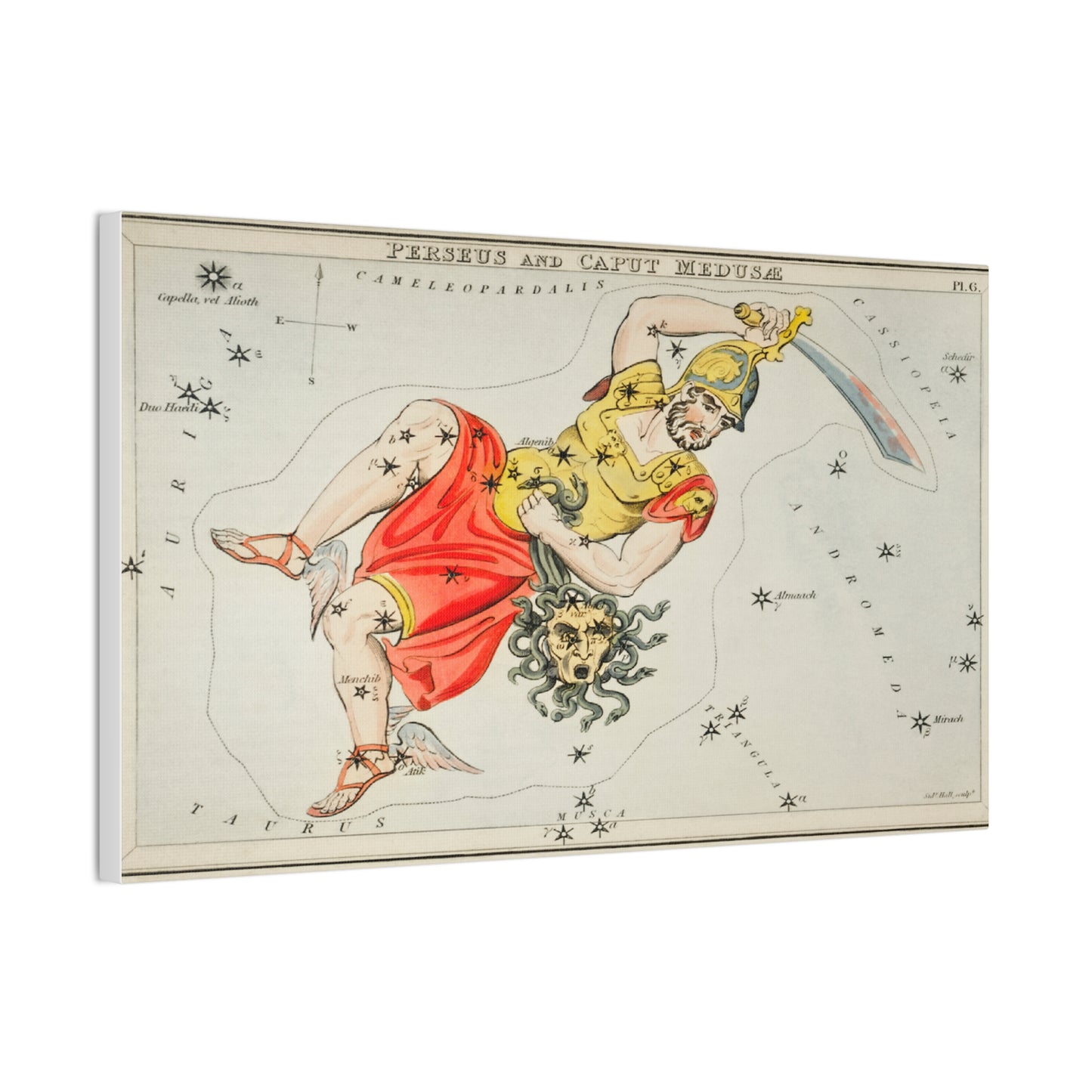 Perseus Constellation Canvas Art - Mythical Hero Wall Decor