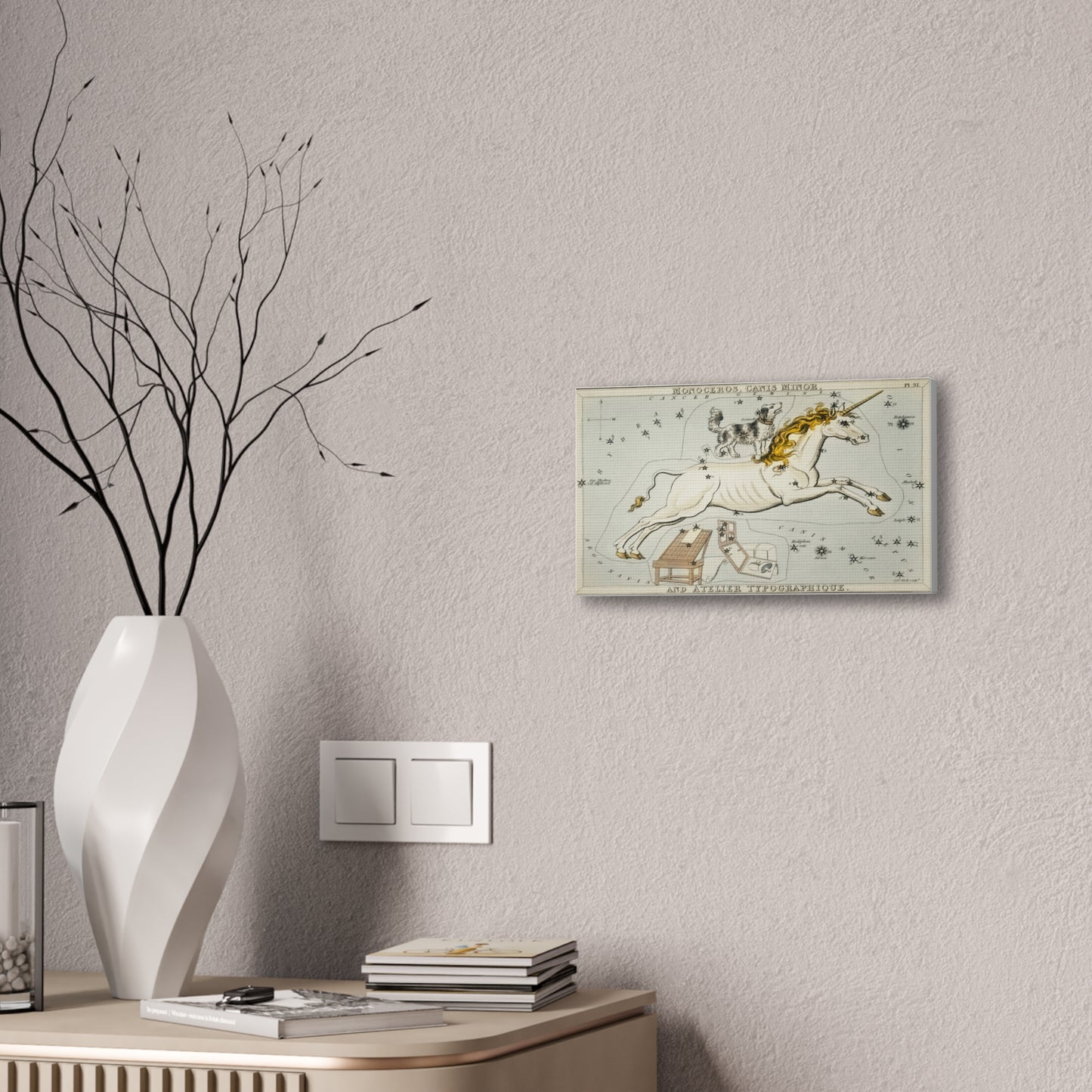 Canis minor Constellation Wall Art - Stretched Canvas Print