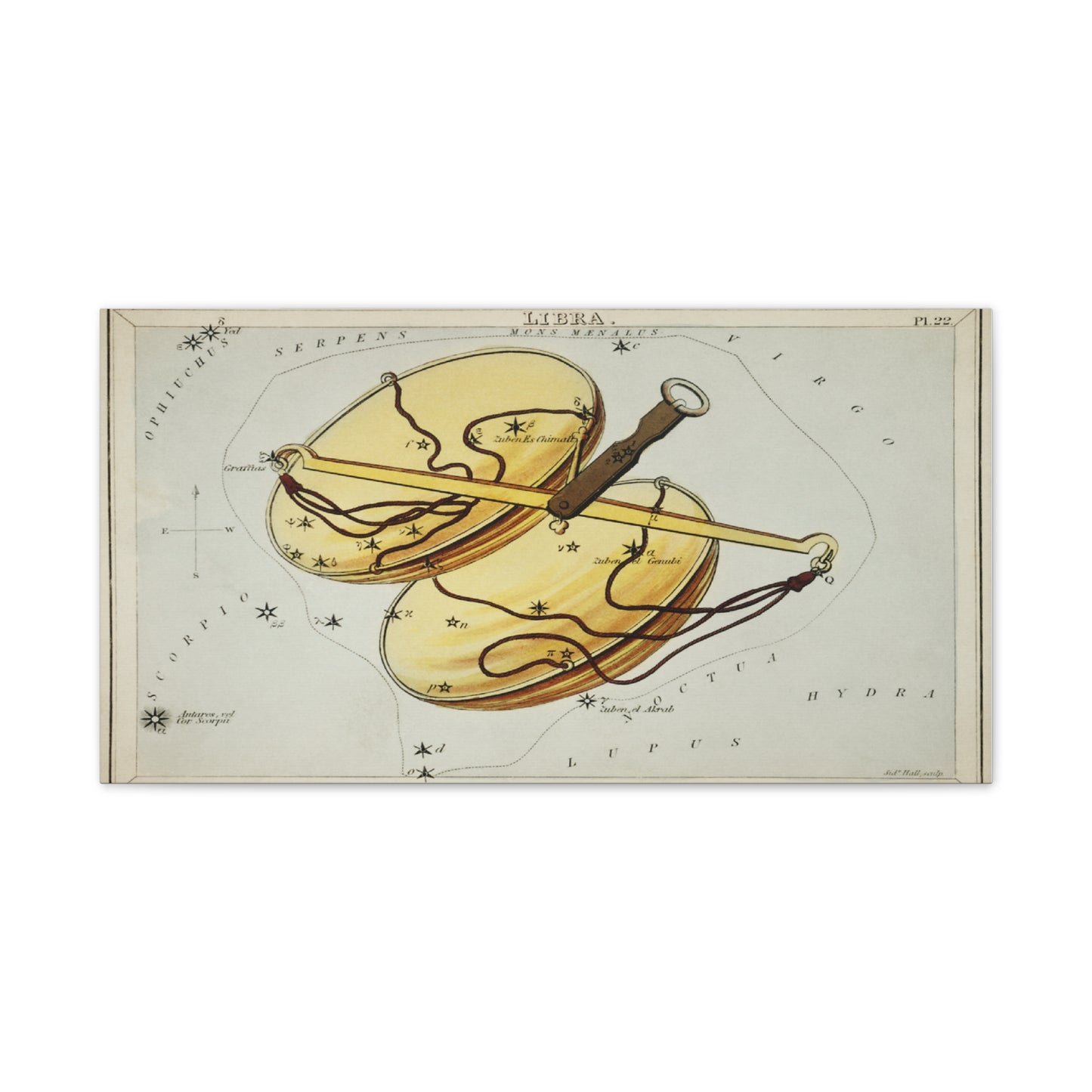 Astrological Canvas Art - Libra Zodiac Design