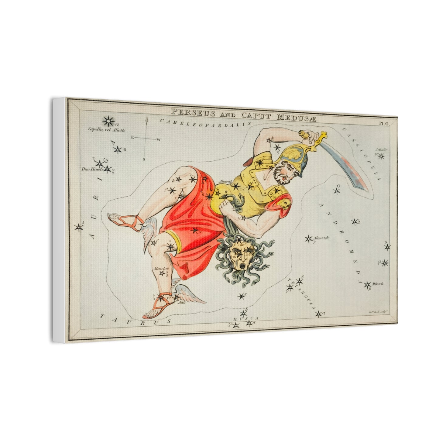 Perseus Constellation Canvas Art - Mythical Hero Wall Decor