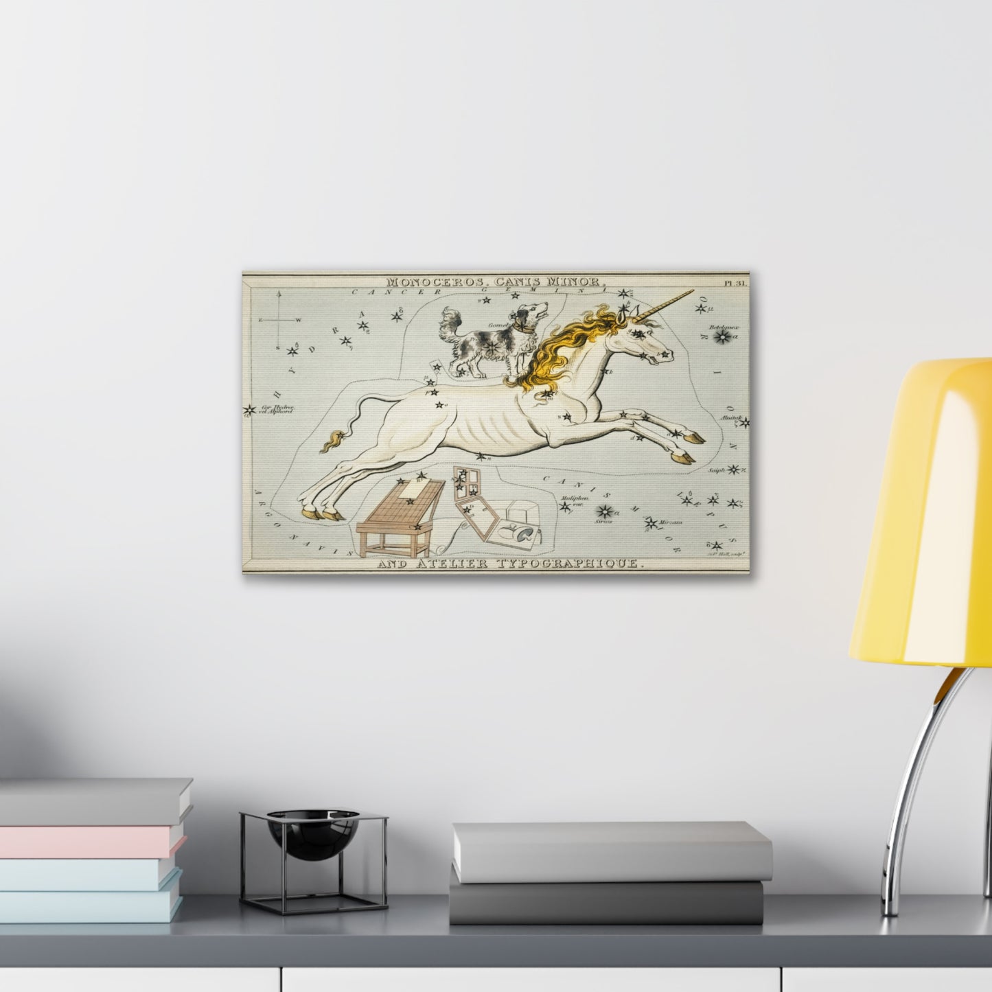 Canis minor Constellation Wall Art - Stretched Canvas Print