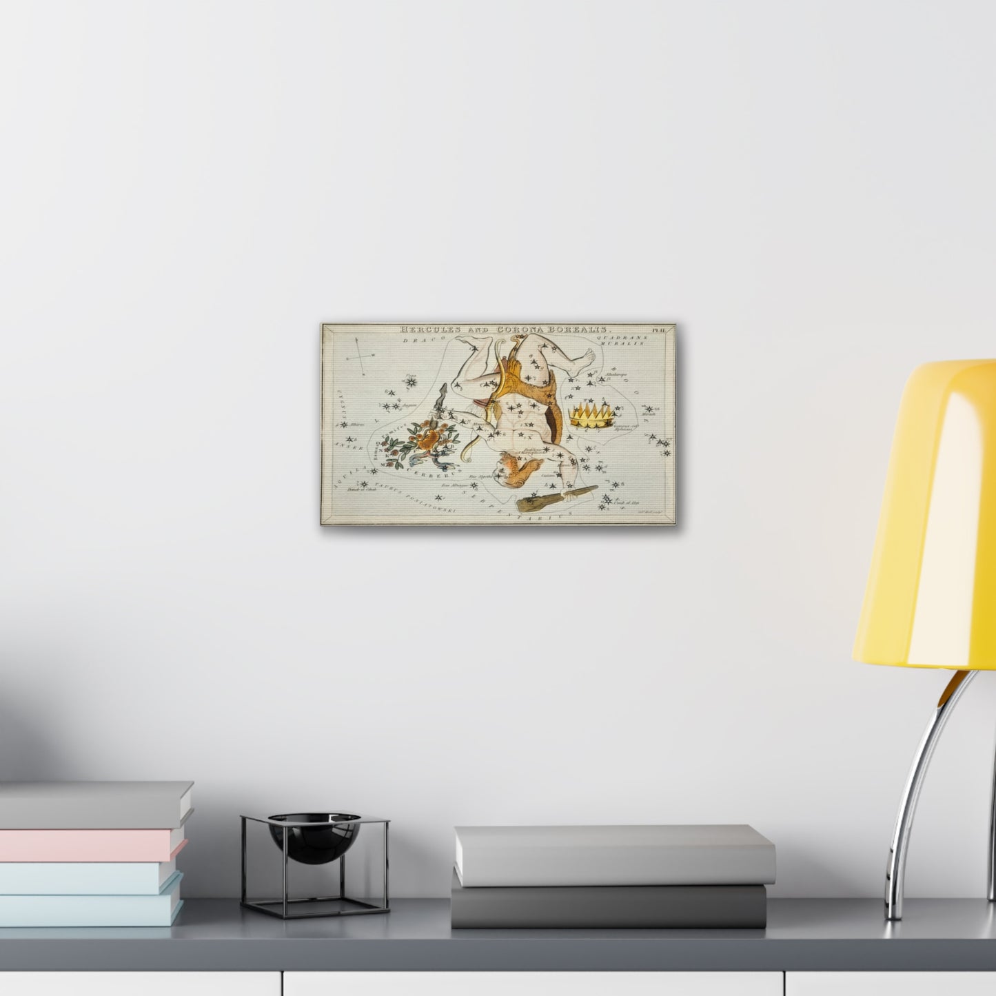 Vintage Hercules Constellation Canvas Print - Star Map Wall Art