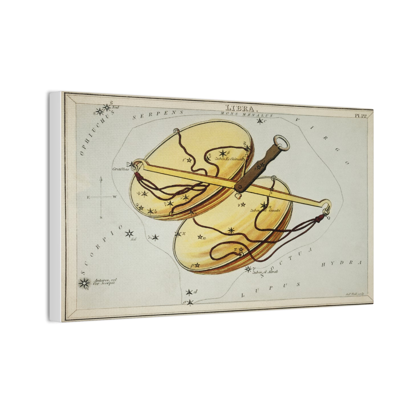 Astrological Canvas Art - Libra Zodiac Design