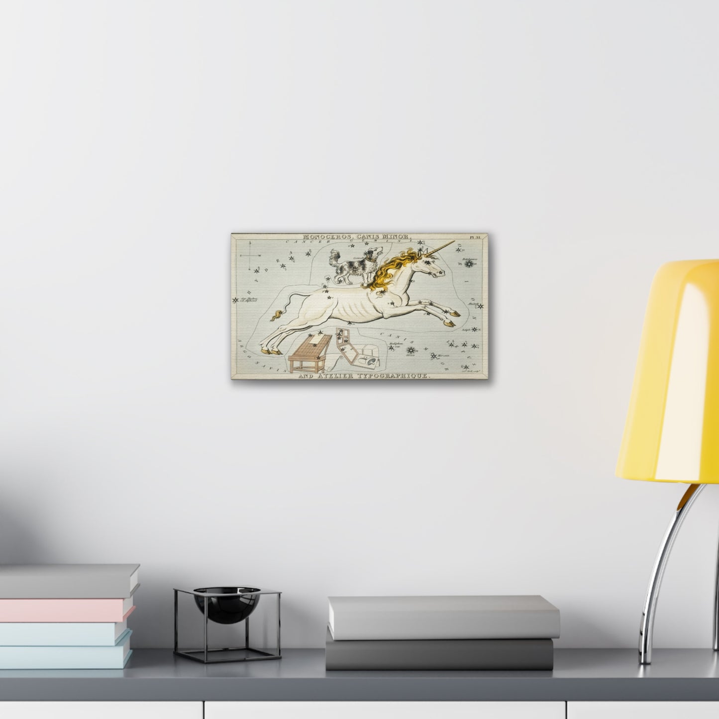 Canis minor Constellation Wall Art - Stretched Canvas Print