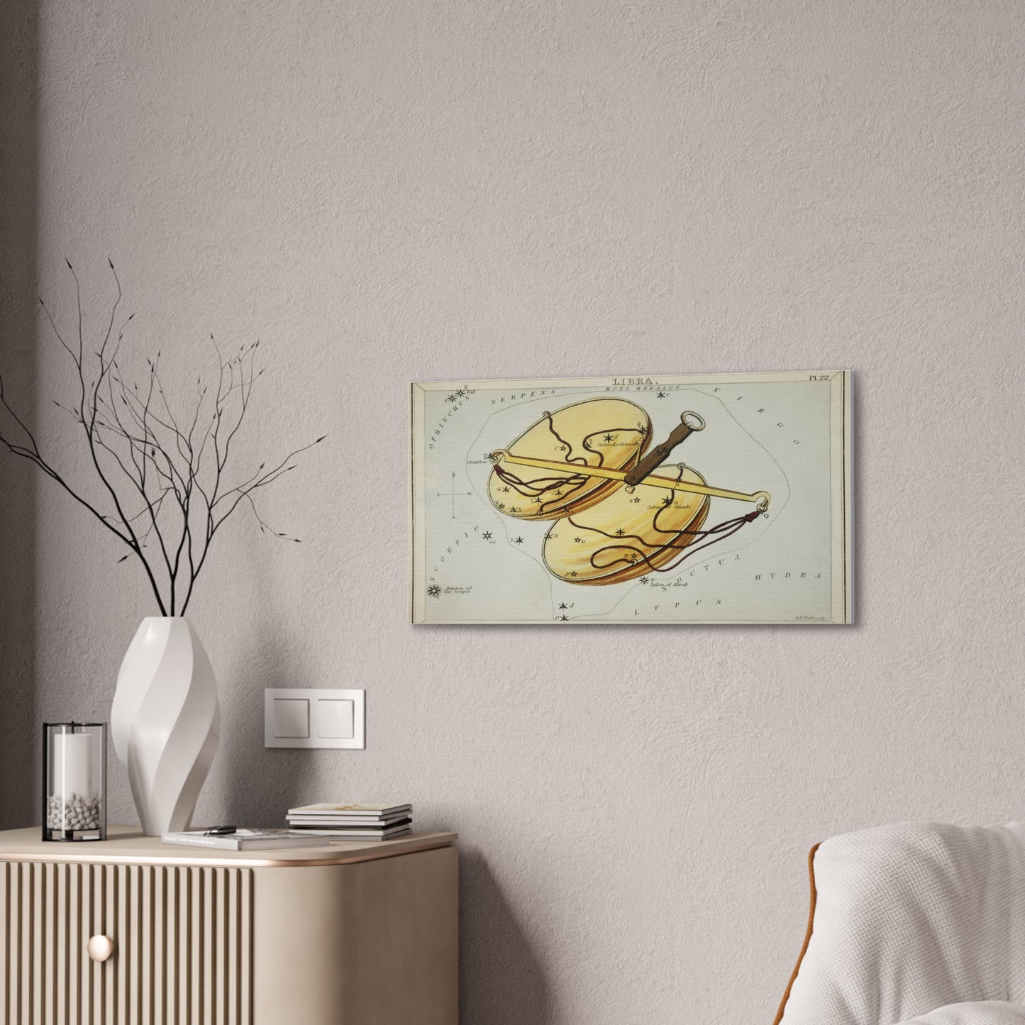 Astrological Canvas Art - Libra Zodiac Design