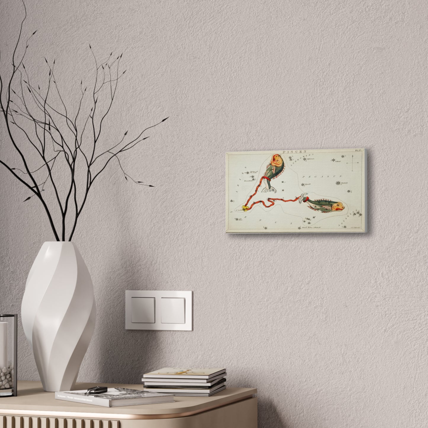 Astrology Canvas Print - Vintage Pisces Constellation Art