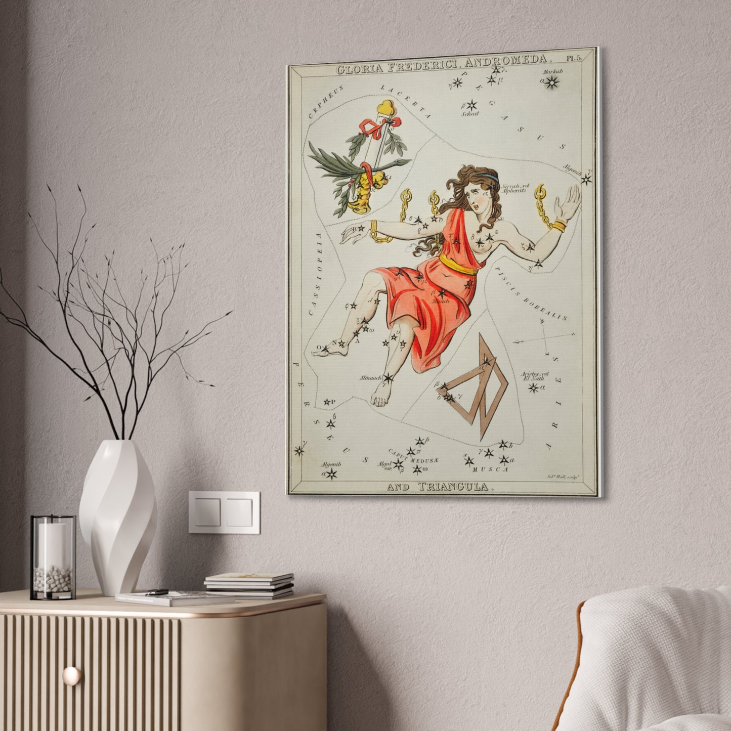 Astrological Canvas Art Print - Andromeda Constellation Wall Decor